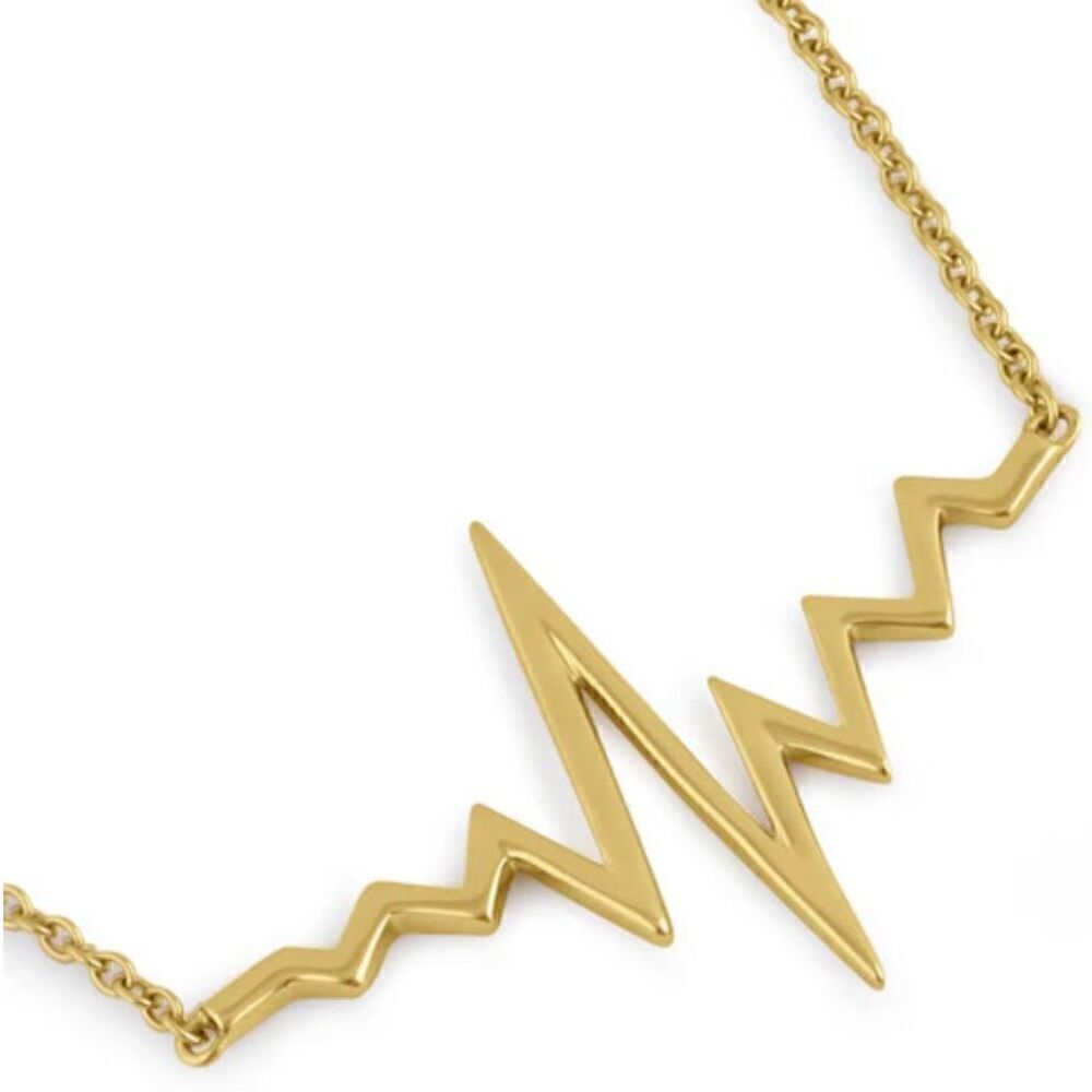 New Yellow Gold Vermeil Heartbeat Necklace